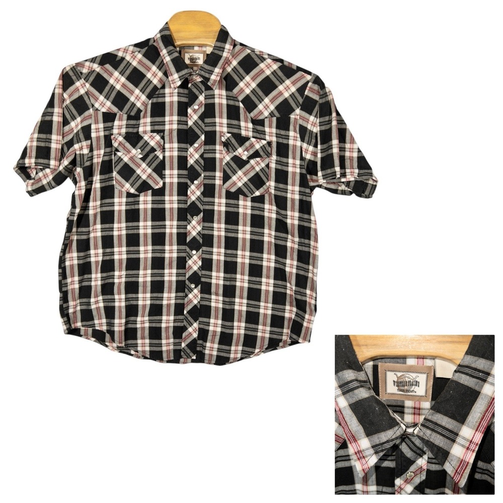 Vintage Western Plains Trading‎ Co Pearl Snap Shirt Mens 3XL Rodeo Southwestern